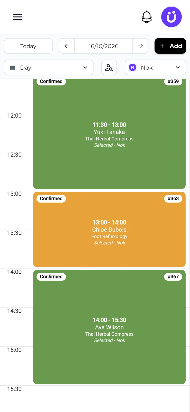 Nok’s day in the SeeU mobile calendar