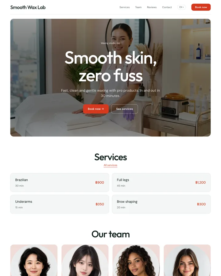 Smooth Wax Lab, Fresh theme