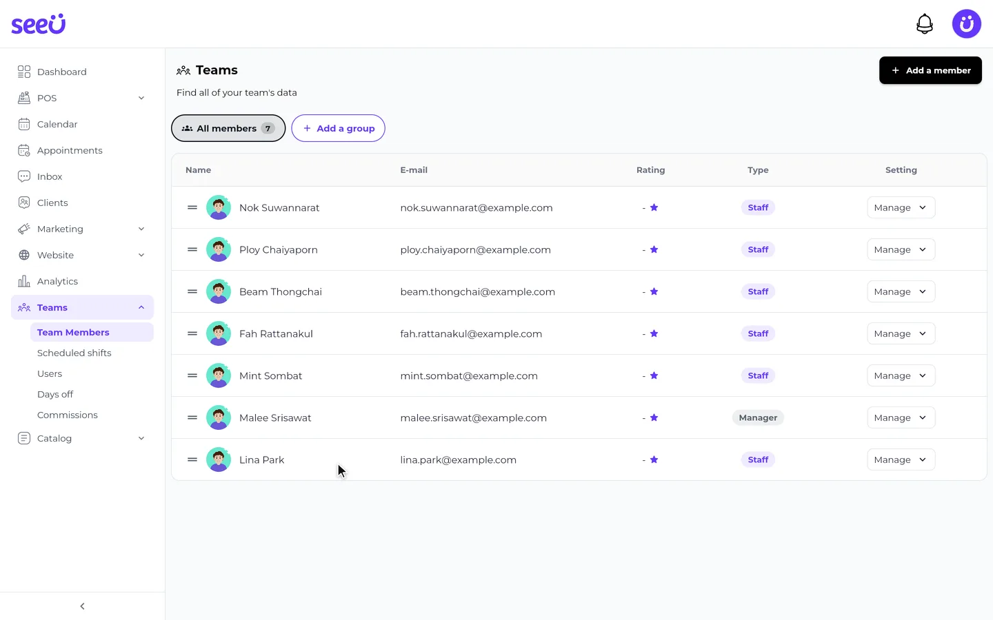 Step 5 of “Add a team member” in the SeeU for Business app