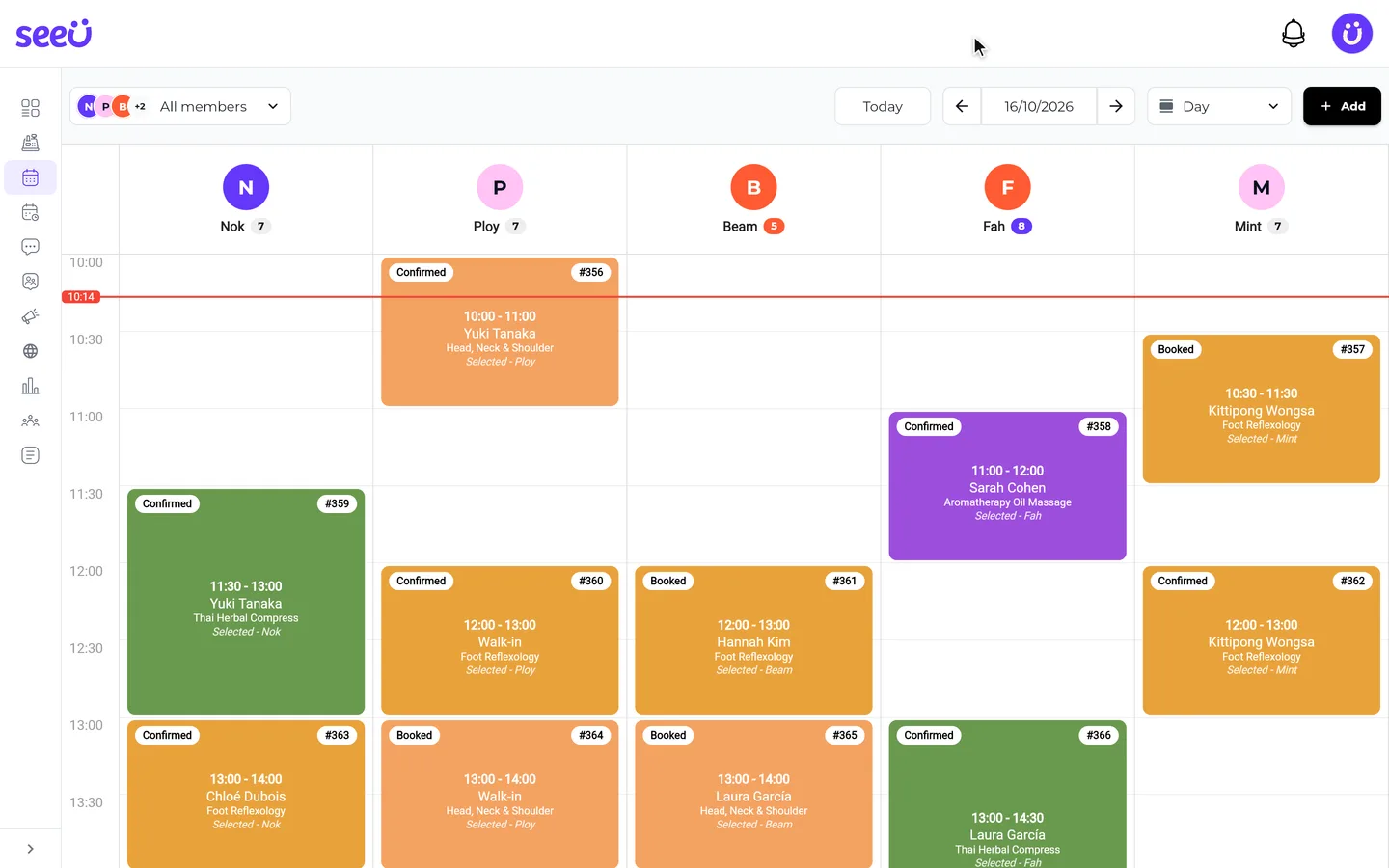 Step 1 of “Add an appointment” in the SeeU for Business app