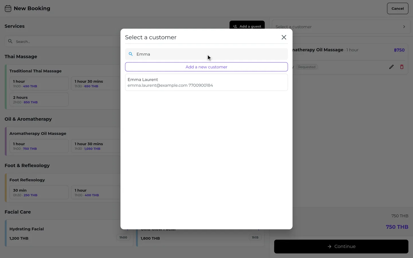 Step 3 of “Add an appointment” in the SeeU for Business app