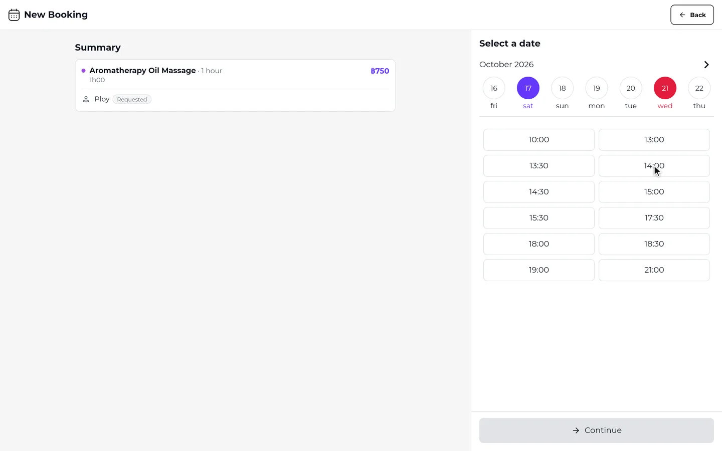 Step 4 of “Add an appointment” in the SeeU for Business app