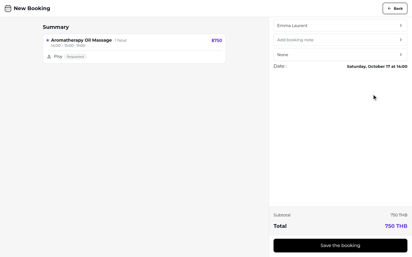 Step 5 of “Add an appointment” in the SeeU for Business app