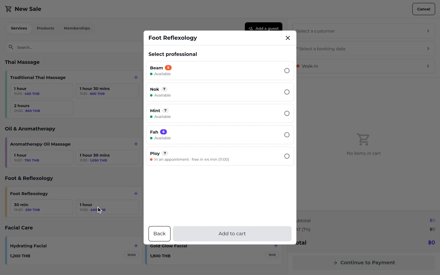 Step 2 of “Ring up a sale at the till (POS)” in the SeeU for Business app