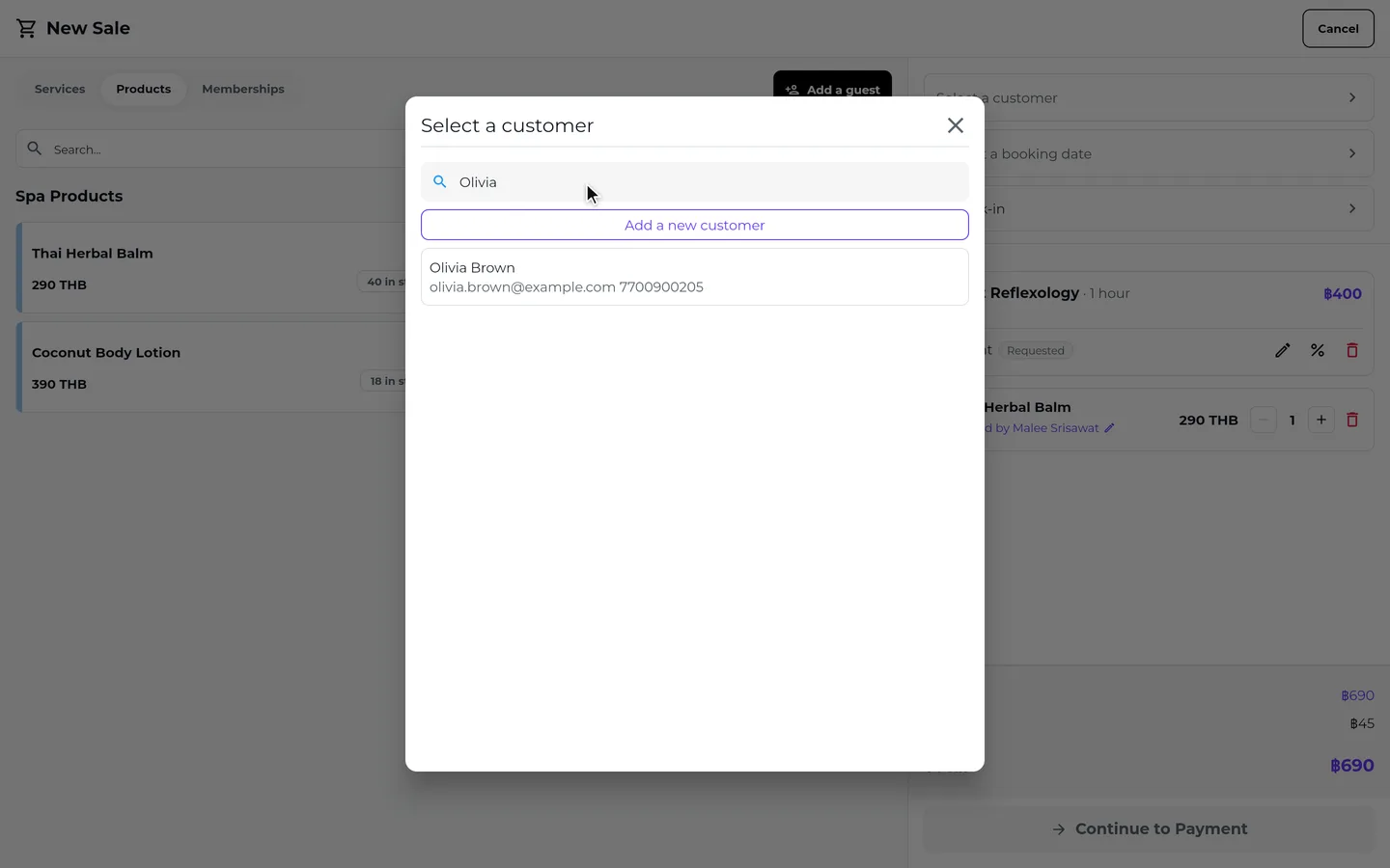 Step 4 of “Ring up a sale at the till (POS)” in the SeeU for Business app