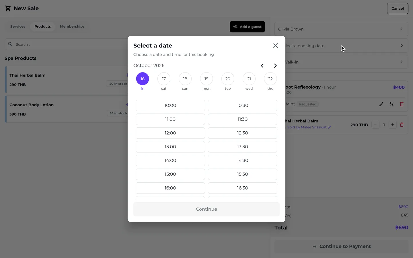 Step 5 of “Ring up a sale at the till (POS)” in the SeeU for Business app