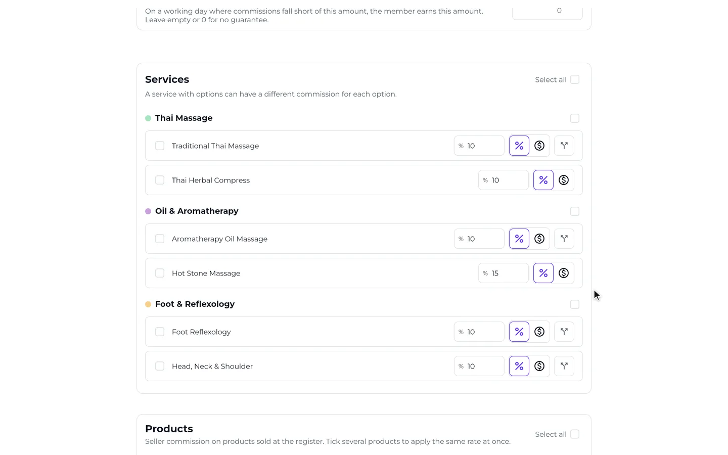 Step 3 of “Team commissions” in the SeeU for Business app