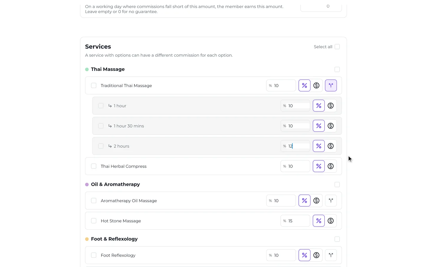 Step 4 of “Team commissions” in the SeeU for Business app