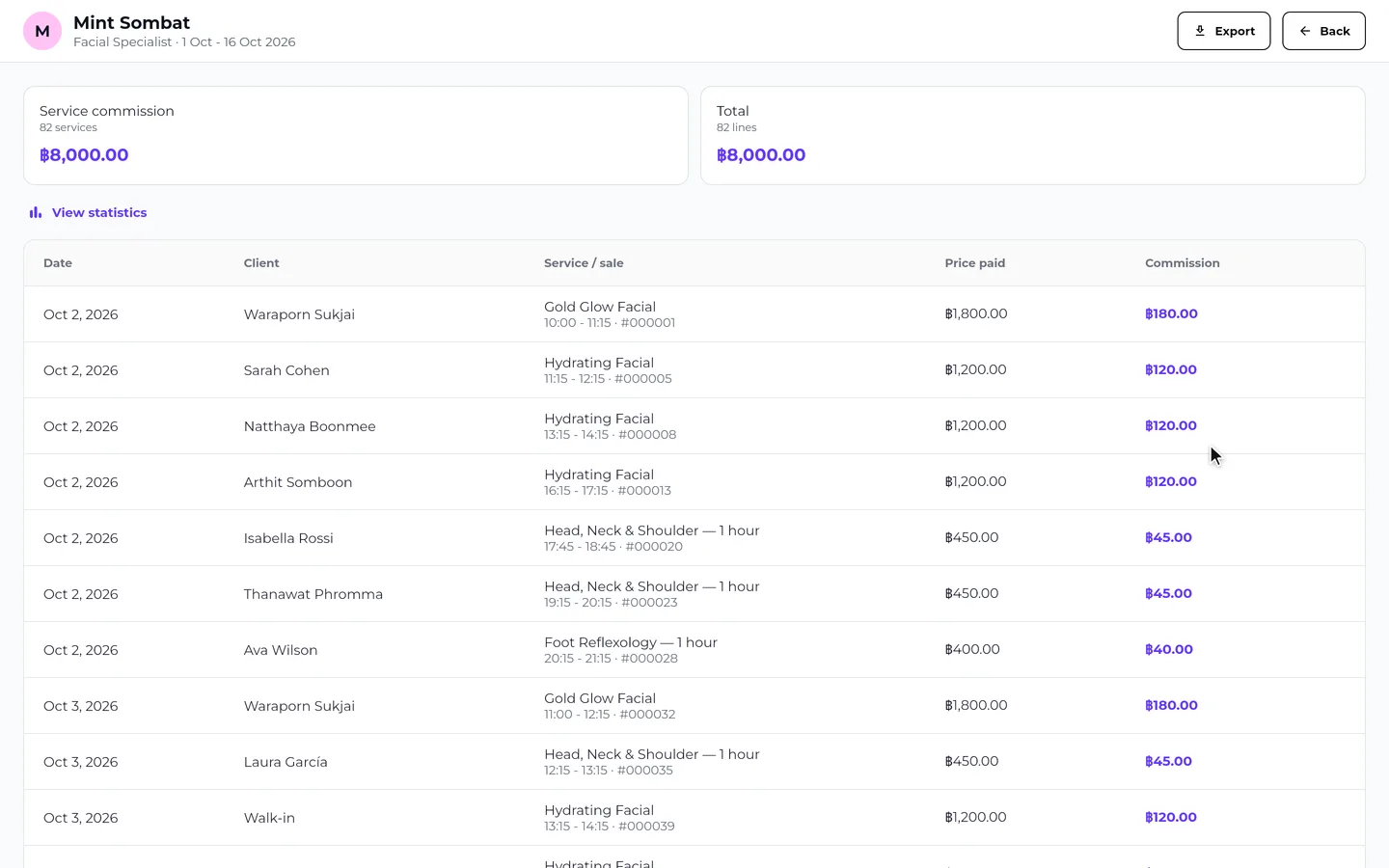 Step 6 of “Team commissions” in the SeeU for Business app