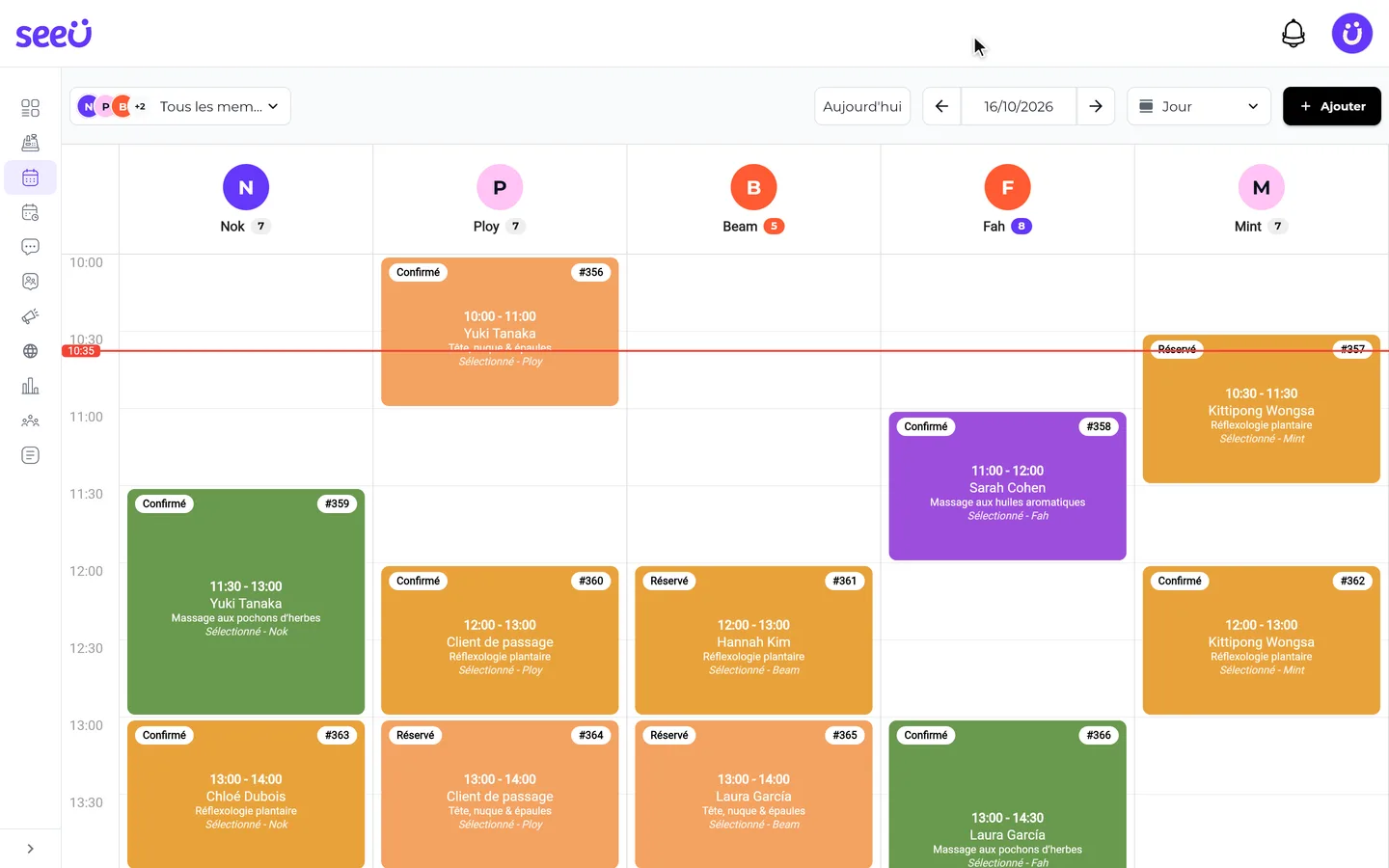 Étape 1 de « Ajouter un rendez-vous » dans l’app SeeU for Business