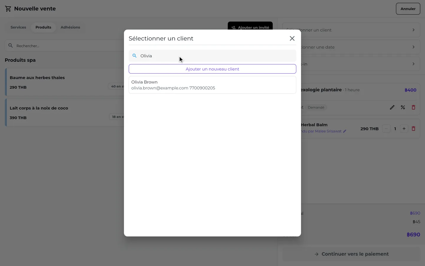 Étape 4 de « Encaisser une vente à la caisse (POS) » dans l’app SeeU for Business