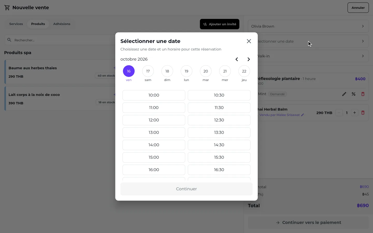 Étape 5 de « Encaisser une vente à la caisse (POS) » dans l’app SeeU for Business