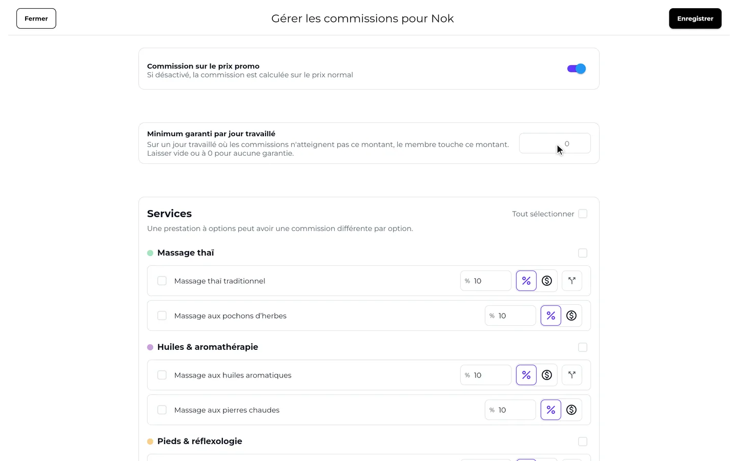 Étape 2 de « Les commissions de l'équipe » dans l’app SeeU for Business