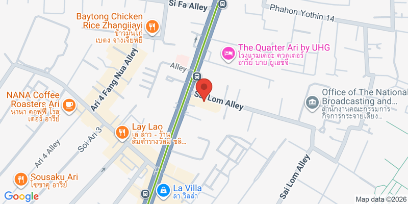 412/7 Phahon Yothin Place Plaza Building, Phahonyothin Alley, Khwaeng Samsen Nai, Khet Phaya Thai, 10400 Bangkok