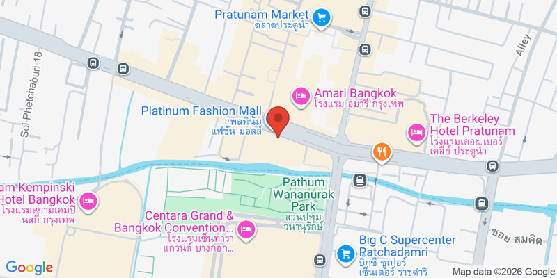 222, PLATINUM FASHION MALL (3nd fl., Zone 3, Room 3-11), Phetchaburi Rd.,Phetchaburi, Ratchathewi