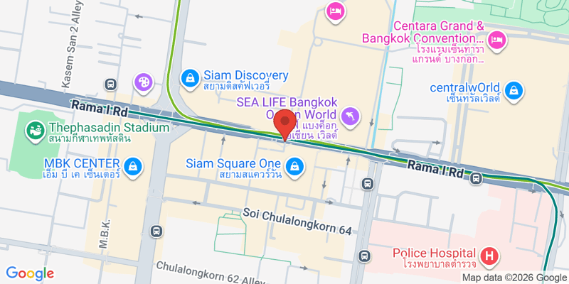 ชั้น 3 สยามลิโด้ ห้อง 262/1 Siam Square Soi 4, Pathum Wan, Bangkok 10330