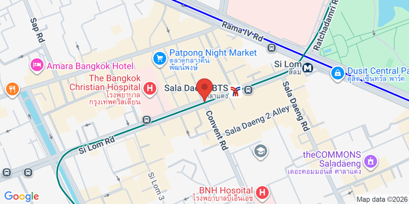 ชั้น G ห้องเลขที่ G03, 287 อาคารลิเบอร์ตี้สแควร์, Si Lom Rd, Si Lom, Bang Rak, Bangkok 10500